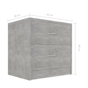 Nočné stolíky 2 ks, betónovo sivé 40x30x40 cm, drevotrieska - predaj