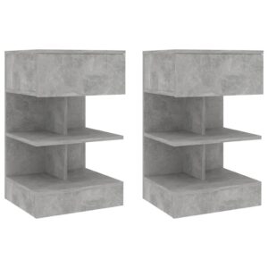 Nočné stolíky 2 ks betónovo sivé 40x35x65 cm