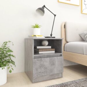 Nočný stolík, betónovo sivý 40x40x50 cm, kompozitné drevo