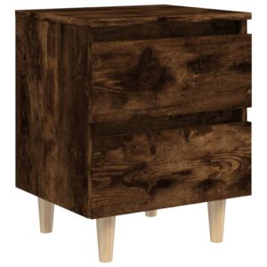 Nočný stolík s drevenými nohami tmavý dub 40x35x50 cm Produkt
