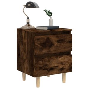 Nočný stolík s drevenými nohami tmavý dub 40x35x50 cm Obrázok