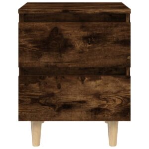 Fotka  Nočný stolík s drevenými nohami tmavý dub 40x35x50 cm