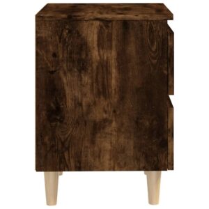 Nočný stolík s drevenými nohami tmavý dub 40x35x50 cm - eshop