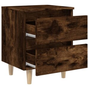 Nočný stolík s drevenými nohami tmavý dub 40x35x50 cm - predaj