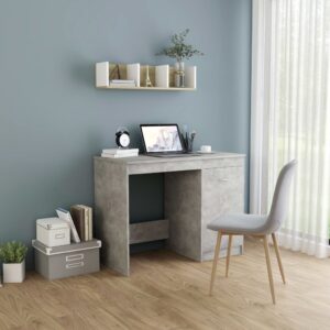 Písací stôl, betónovo sivý 100x50x76 cm, drevotrieska