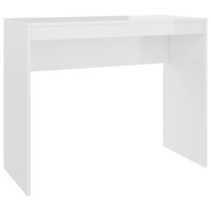 Písací stôl, lesklý biely 90x40x72 cm, kompozitné drevo Produkt