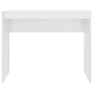 Písací stôl, lesklý biely 90x40x72 cm, kompozitné drevo Obrázok