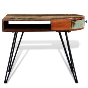 Písací stôl, recyklovaný masív, železné nohy - eshop