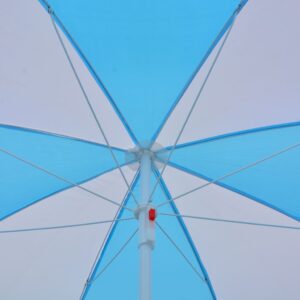 Plážový slnečník modro-biely 180 cm látkový Obrázok