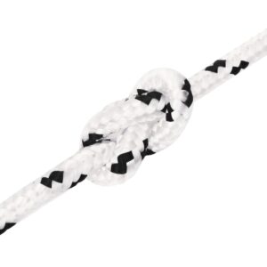 Pletené lodné lano biele 6 mm x 25 m polyester Obrázok
