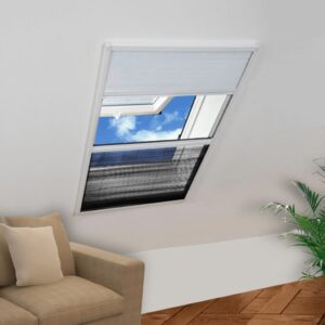 Plisovaná okenná sieťka proti hmyzu s hliníkovým rámom a roletou, 60 x 80 cm