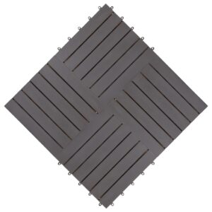 Podlahové dlaždice 10 ks sivé 30x30 cm masívne akáciové drevo Obrázok