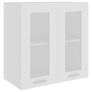 Presklená závesná skrinka, biela 60x31x60 cm, kompozitné drevo Produkt