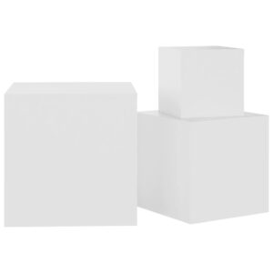 Príručné stolíky 3 ks biele drevotrieska - predaj