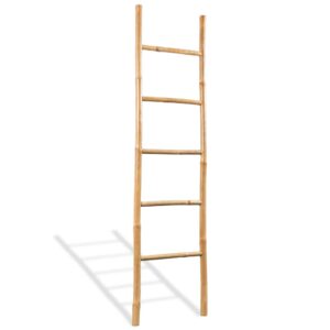 Rebrík na uteráky s 5 priečkami, bambus, 150 cm