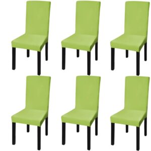 Rovný naťahovací návlek na stoličku, 6 ks, zelený