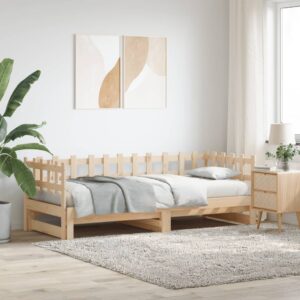 Rozkladacia denná posteľ 2x(80x200) cm borovicový masív
