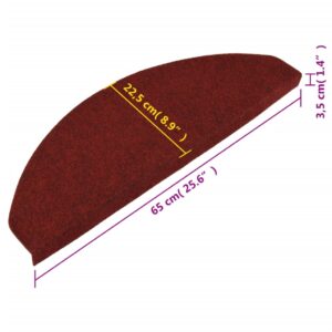 Produkt  Samolepiace nášľapy na schody 15 ks 65x22,5x3,5 cm červené