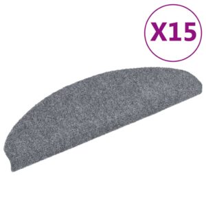 Samolepiace nášľapy na schody, 15 ks, kobercové, 65x21x4cm, bledosivé Produkt