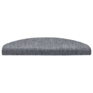 Samolepiace nášľapy na schody, 15 ks, kobercové, 65x21x4cm, bledosivé Obrázok