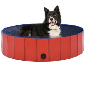Skladací bazén pre psov červená 120x30 cm PVC