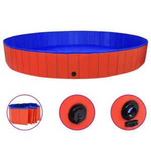Skladací bazén pre psov červený 300x40 cm PVC