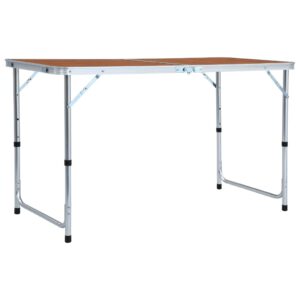 Skladací kempingový stôl 120x60 cm hliníkový