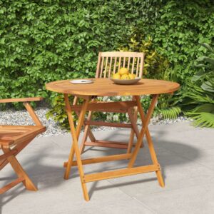 Skladací záhradný stôl Ø90x75 cm masívne akáciové drevo
