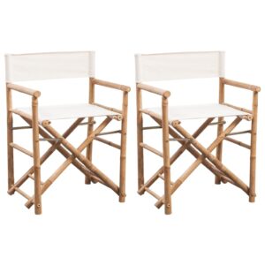 Skladacia režisérska stolička 2 ks, bambus a plátno