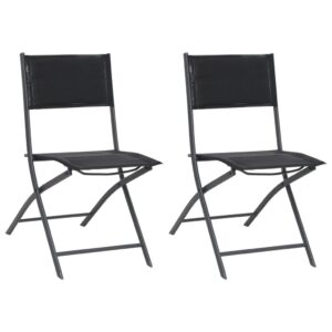 Skladacie vonkajšie stoličky 2 ks oceľ a textilén