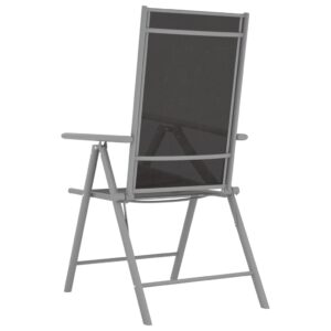 Fotka  Skladacie záhradné stoličky 4 ks textilénové čierne