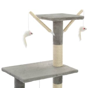 Škrabadlo pre mačky so sisalovými stĺpikmi 138 cm sivé - eshop