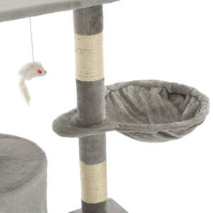 Škrabadlo pre mačky so sisalovými stĺpikmi 138 cm sivé - predaj