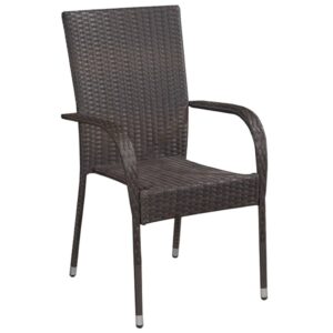 Stohovateľné vonkajšie stoličky 4 ks polyratan hnedé Produkt