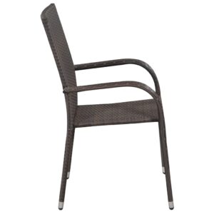 Stohovateľné vonkajšie stoličky 4 ks polyratan hnedé Foto