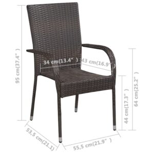 Fotka  Stohovateľné vonkajšie stoličky 4 ks polyratan hnedé