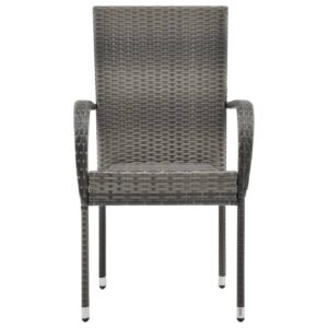 Stohovateľné vonkajšie stoličky 6 ks sivé polyratanové Foto