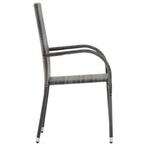 Stohovateľné vonkajšie stoličky 6 ks sivé polyratanové Obrázok