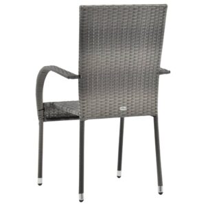Fotka  Stohovateľné vonkajšie stoličky 6 ks sivé polyratanové