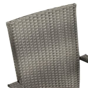 Stohovateľné vonkajšie stoličky 6 ks sivé polyratanové - eshop