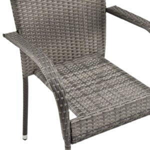 Stohovateľné vonkajšie stoličky 6 ks sivé polyratanové - predaj