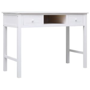 Stôl biely 108x45x76 cm masívne drevo paulovnia