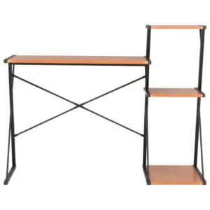 Stôl s poličkami, čierno hnedý 116x50x93 cm Produkt