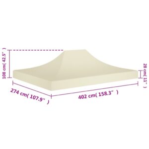 Strecha na párty stan 4x3 m, krémová 270 g/m² - eshop