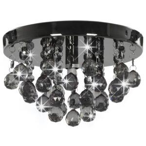 Stropná lampa s dymovými korálkami čierna okrúhla G9 Produkt