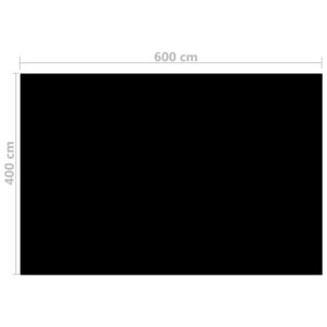 Štvorcový čierny bazénový kryt 6x4m Obrázok