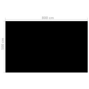 Štvorcový čierny bazénový kryt 8x5m Obrázok