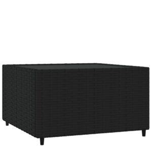 Štvorcový záhr. konferenčný stolík čierny 50x50x30 cm polyratan Produkt