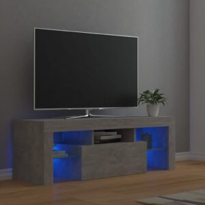 TV skrinka s LED svetlami betónová sivá 120x35x40 cm