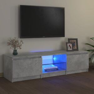 TV skrinka s LED svetlami betónovo-sivá 140x40x35,5 cm